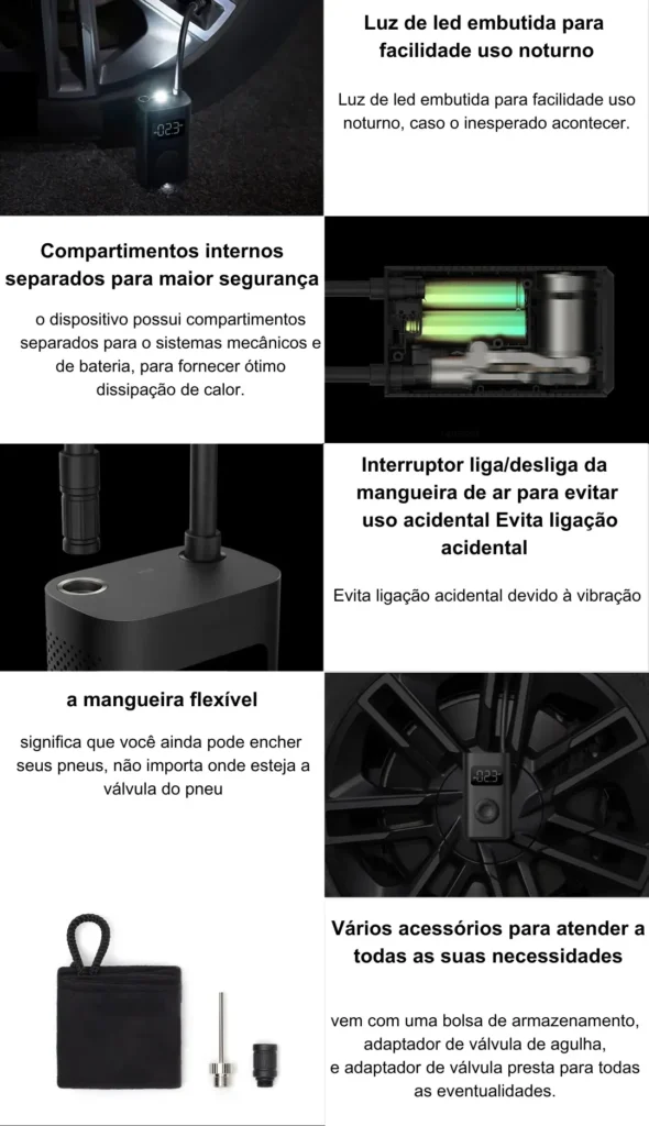 Mini Compressor De Ar Portátil Elétrico - GadGets Incríveis