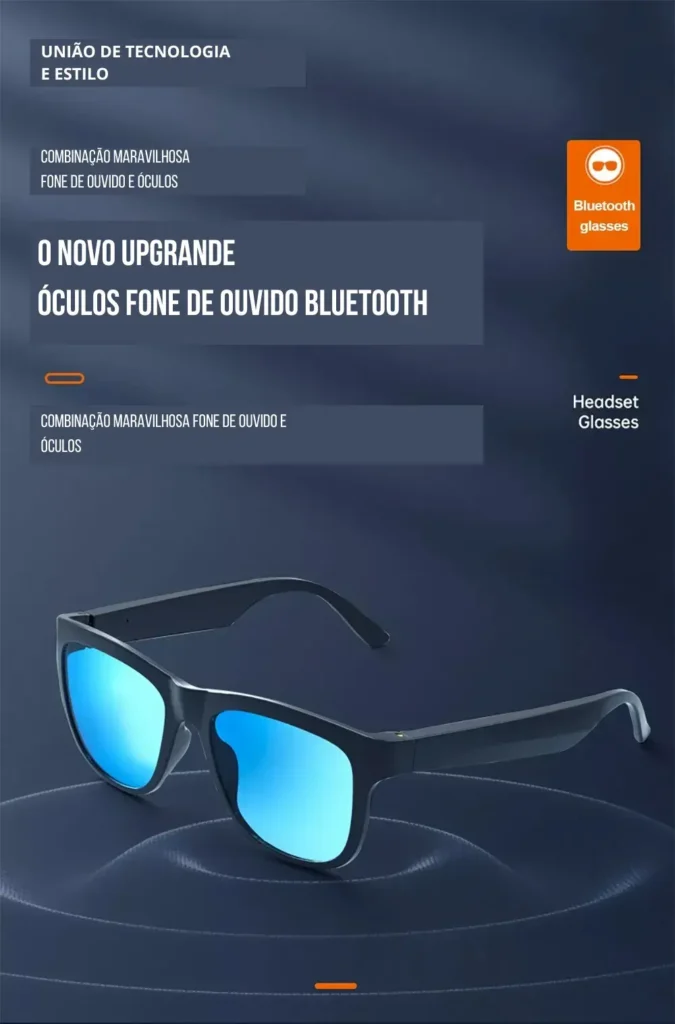 Óculos Inteligente Com Som Integrado - Via Bluetooth 5.0 - GadGets Incríveis