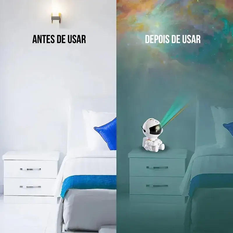 Projetor Astronauta Galaxy Star - Seus Ambientes Galáticos - GadGets Incríveis